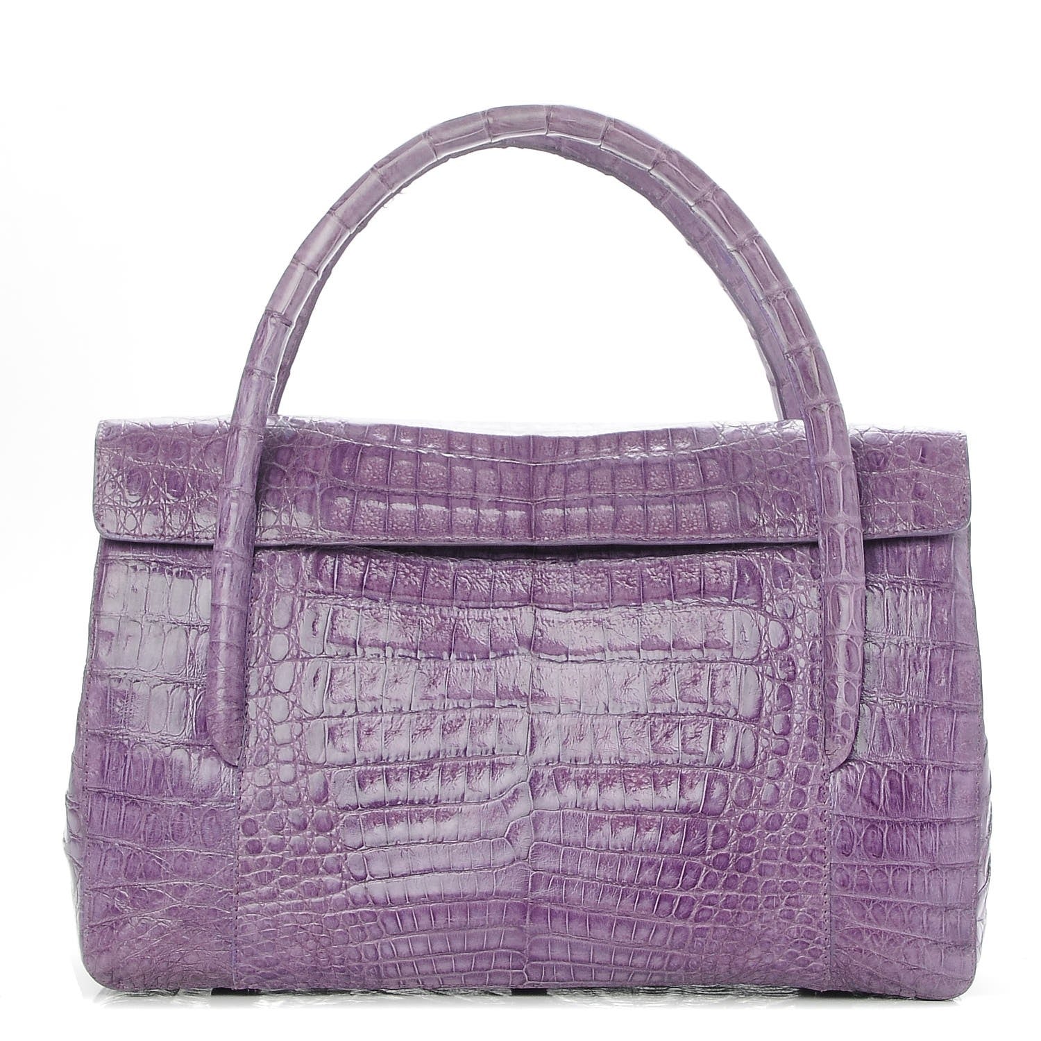 Nancy Gonzalez Crocodile Double Handle Satchel Violet 1 of 7