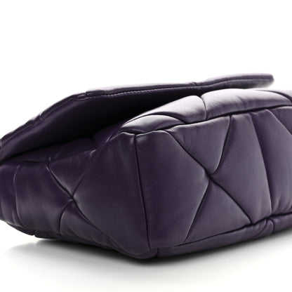 Prada Nappa Re-Nylon Triangle Quilted Patchwork System Flap Shoulder Bag Viola 9 of 10