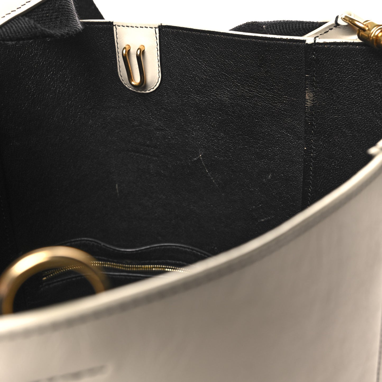 Supersoft Calfskin Sangle Bucket Bag White