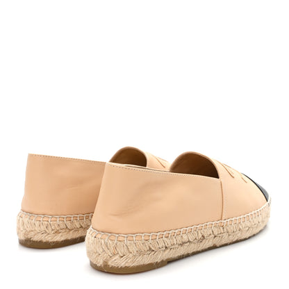 Chanel Lambskin CC Espadrilles 39 Beige Black 5 of 9