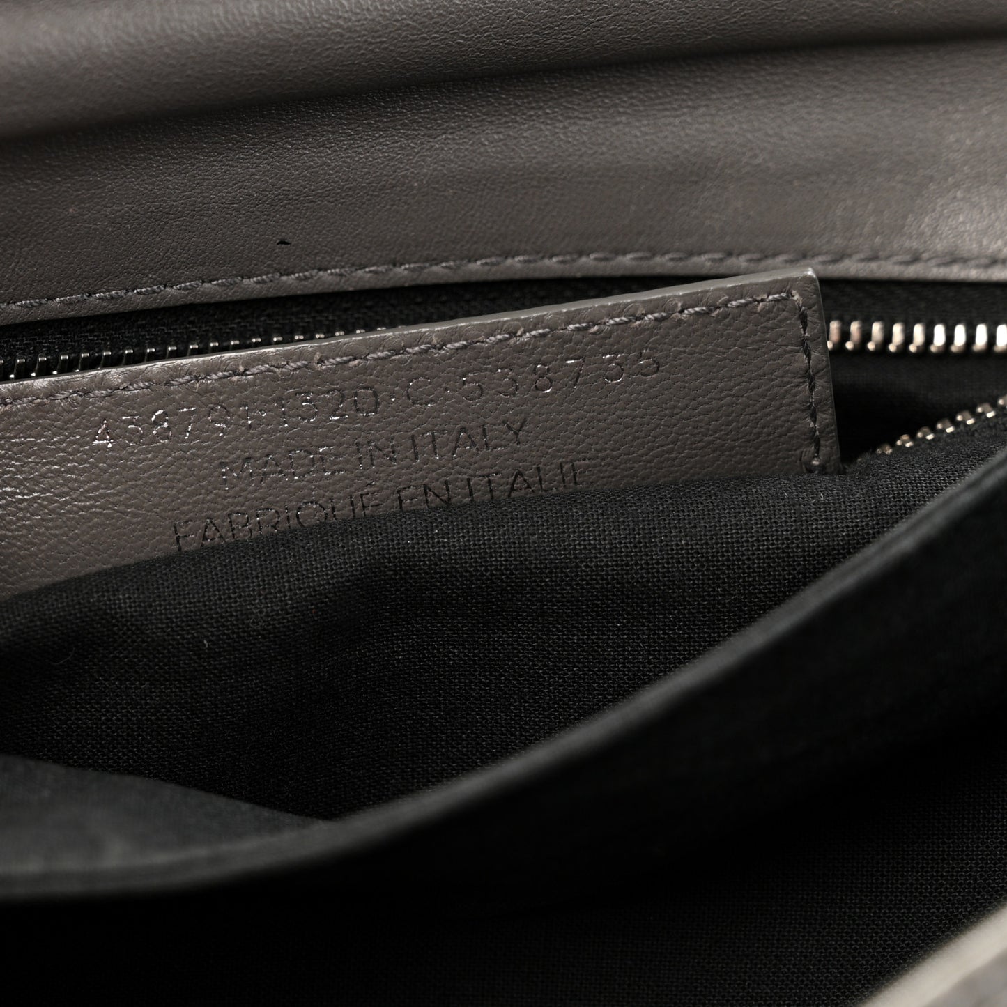 Chevre Silver Metallic Edge Hardware Envelope Clutch Gris Acier