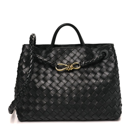 Bottega Veneta Nappa Intrecciato Medium Andiamo Shoulder Bag Black 1 of 9