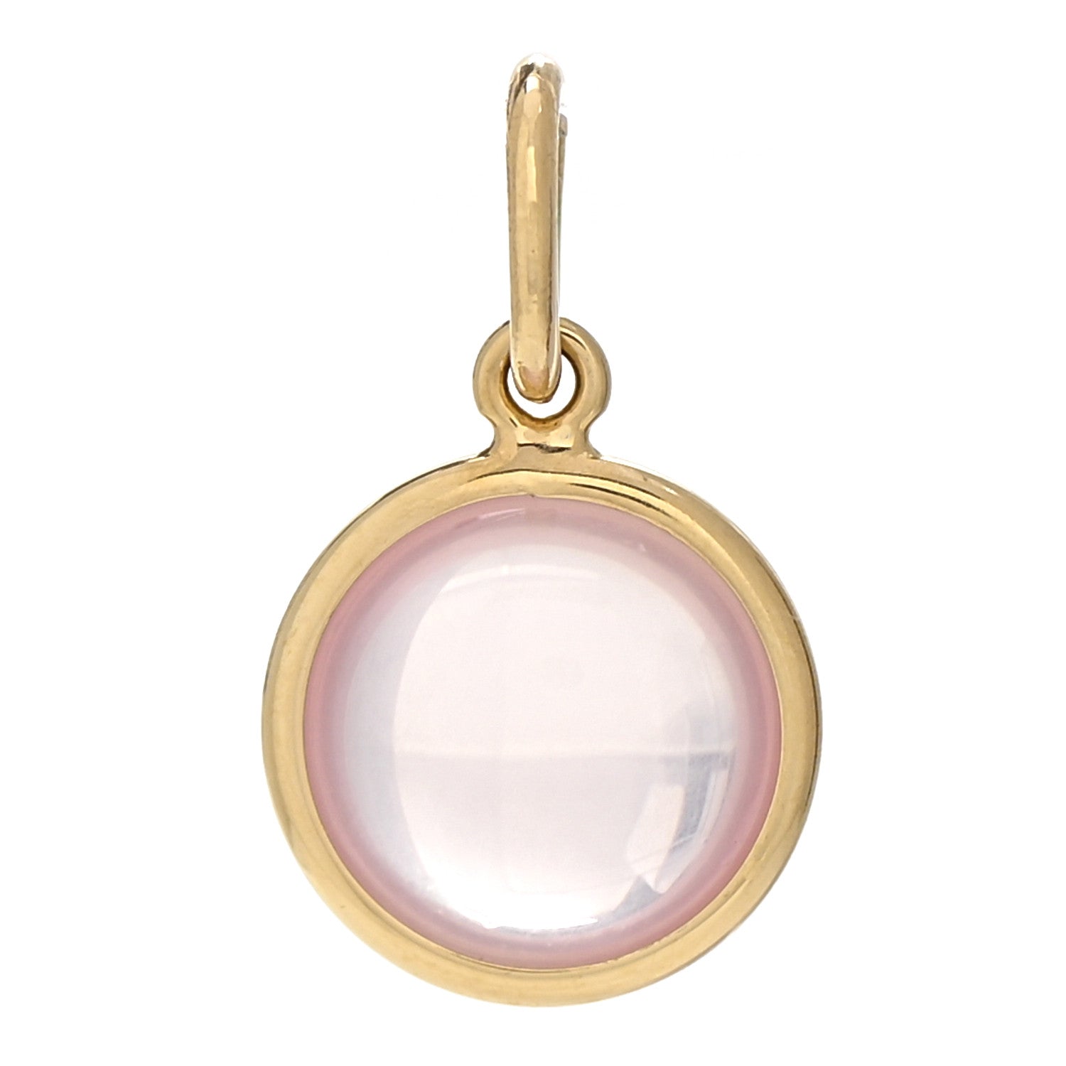 Tiffany 18K Yellow Gold Rose Quartz Paloma Picasso Dot Charm 1 of 3