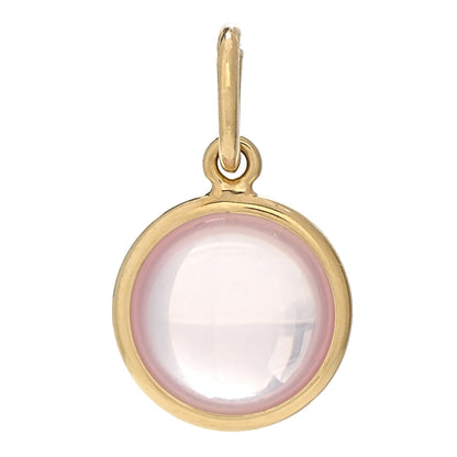 Tiffany 18K Yellow Gold Rose Quartz Paloma Picasso Dot Charm 1 of 3