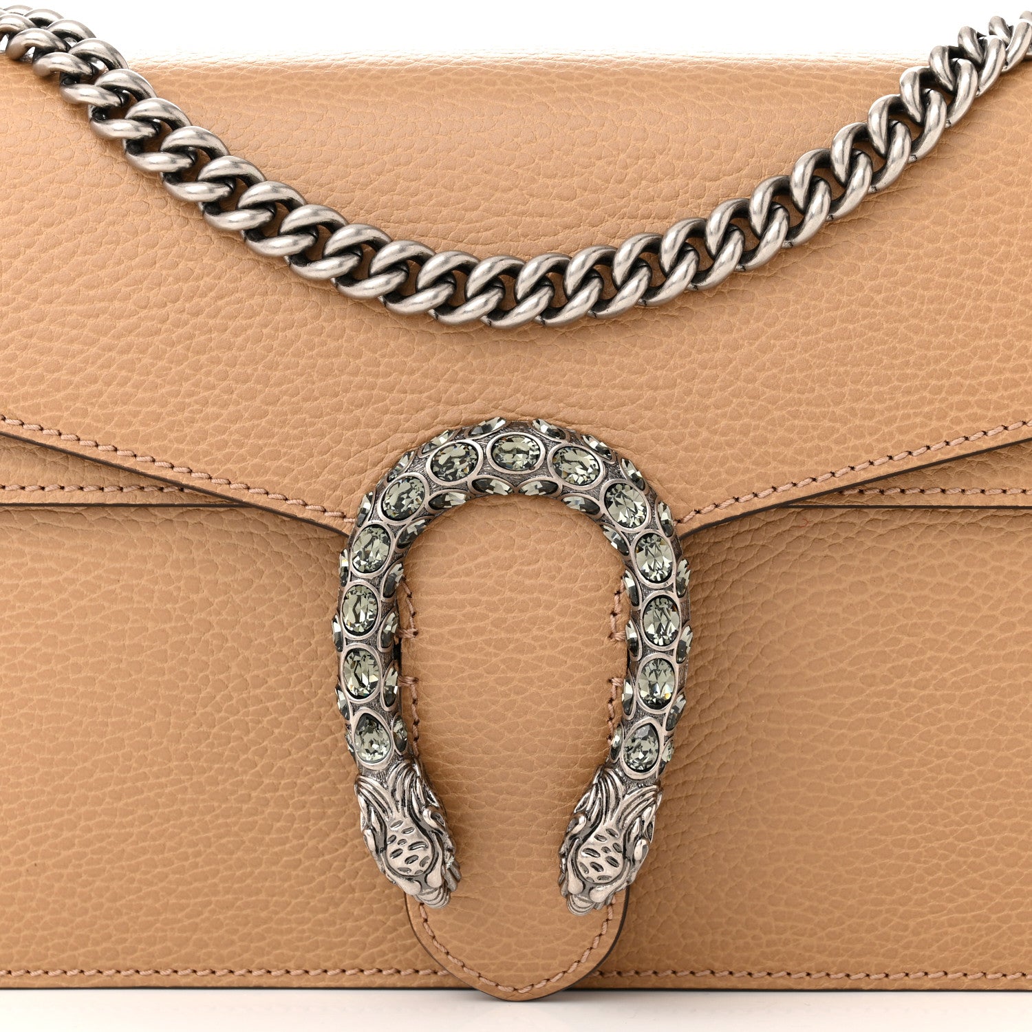 Gucci Dollar Calfskin Crystal Small Dionysus Shoulder Bag Natural Tan Black Diamond 8 of 10
