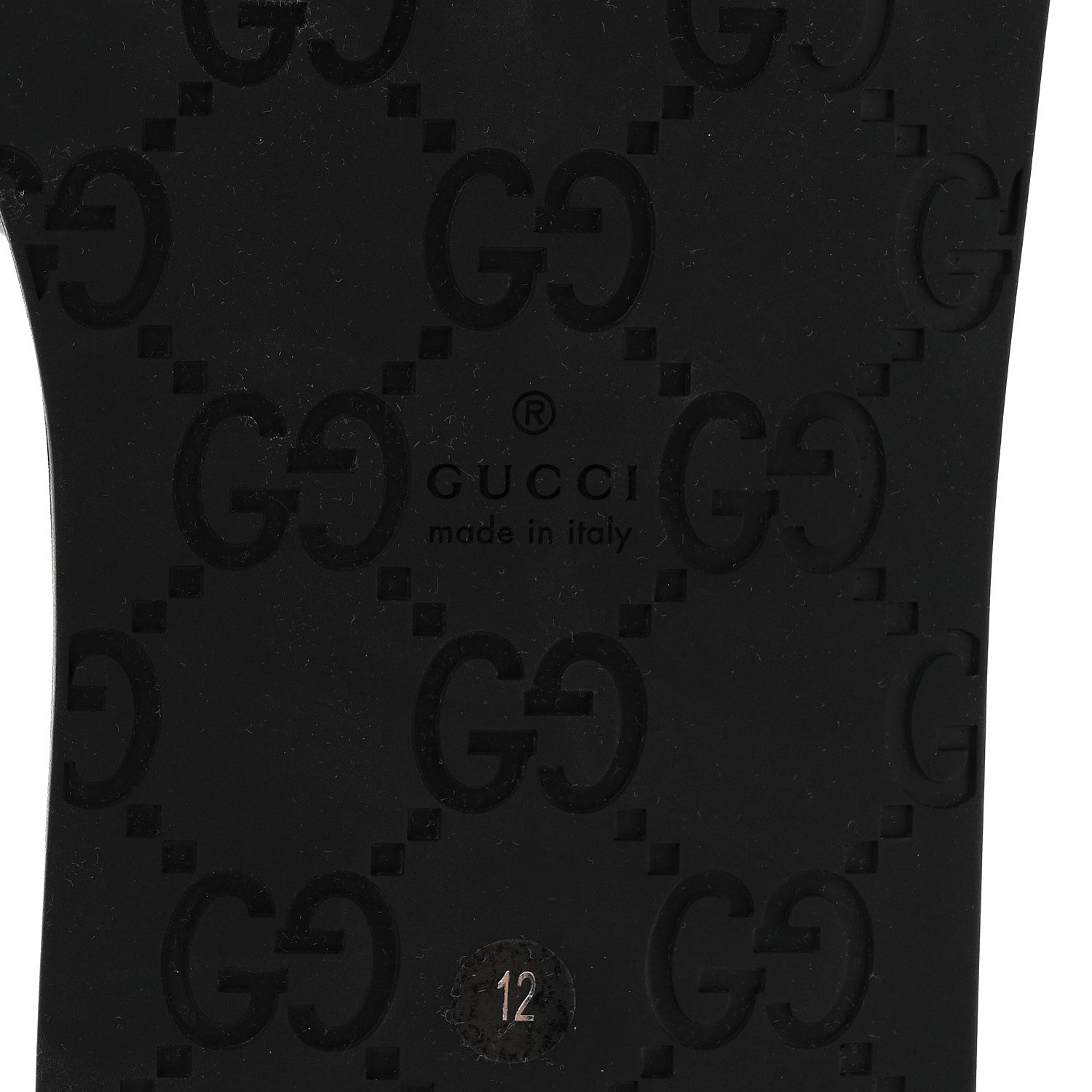 Gucci Nylon Calfskin Web Interlocking G Maverik Slide Sandals 12 Black Green Red 7 of 9