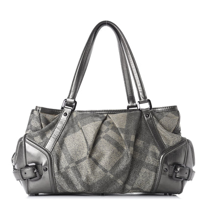Burberry Shimmer Check Degrade Pilgrim Satchel Pewter 1 of 10