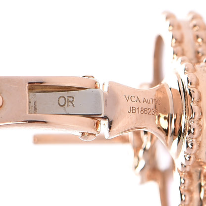 Van Cleef & Arpels 18K Rose Gold Mother of Pearl Vintage Alhambra Earrings 5 of 7