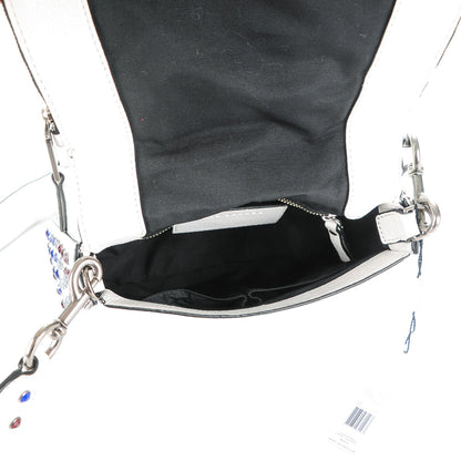 Marc Jacobs Calfskin Crystal Studded Small Pretty Young Thing Saddle Bag Star White 5 of 7