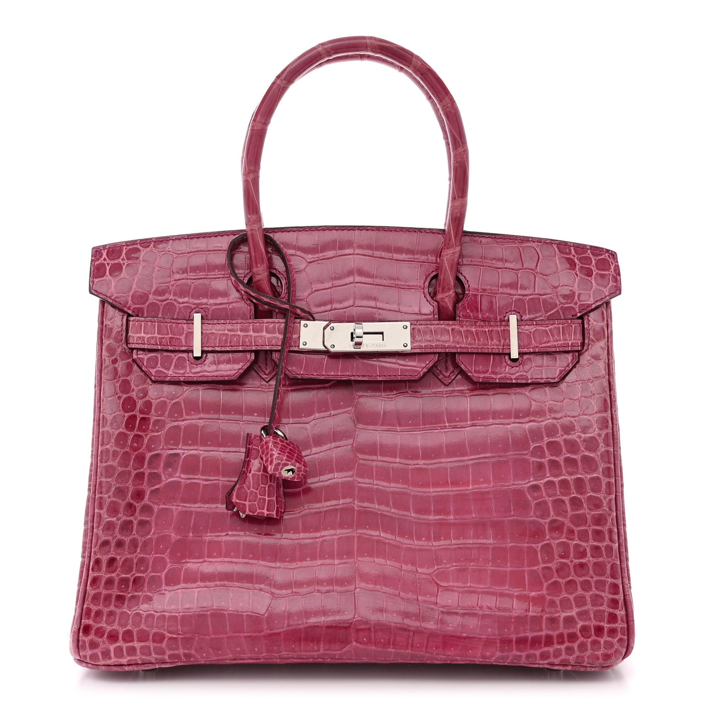 Shiny Porosus Crocodile Birkin 30 Rose Tyrien