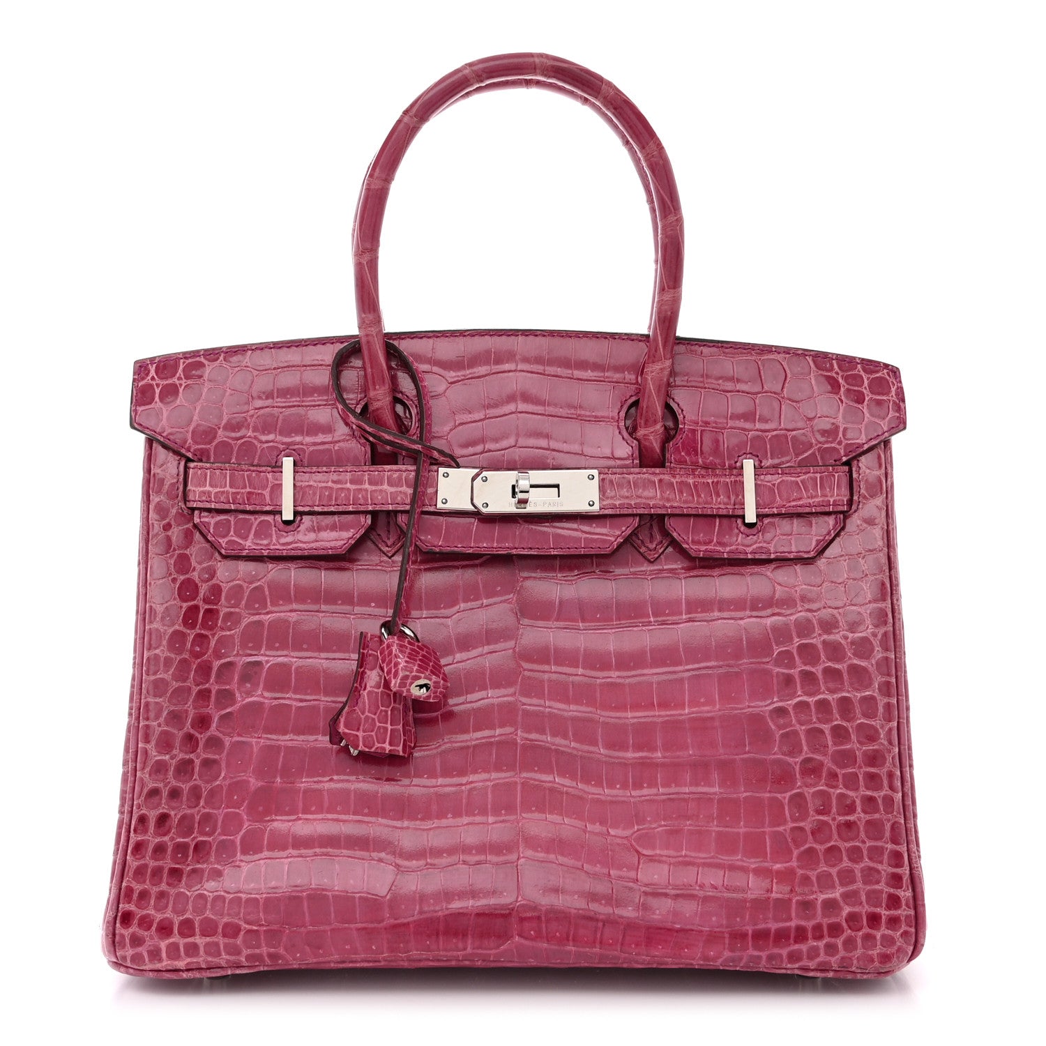 Hermes Shiny Porosus Crocodile Birkin 30 Rose Tyrien 1 of 10