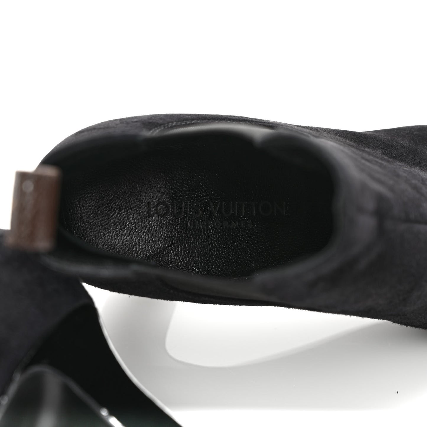 Suede Monogram Uniformes Cap Toe Chelsea 75mm Ankle Boots 36.5 Black