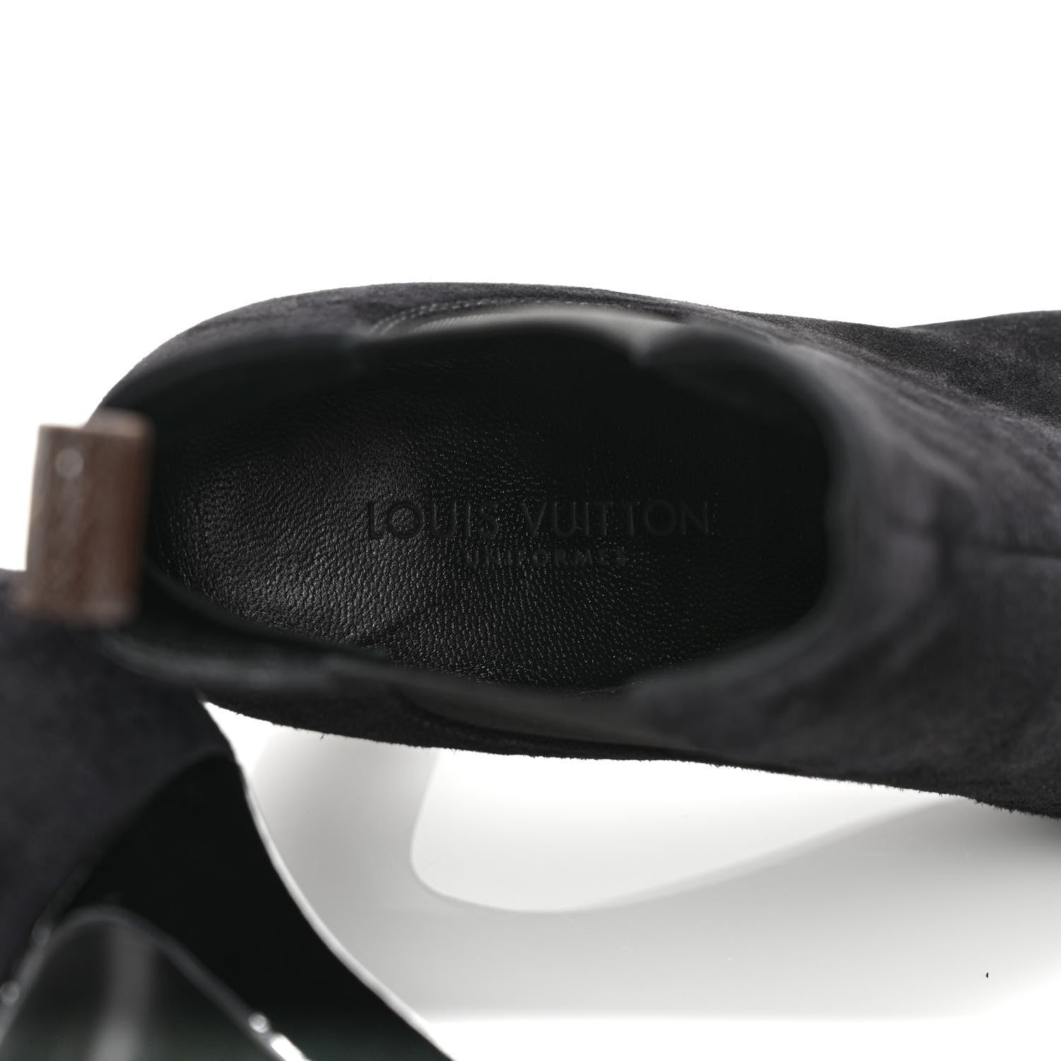 Louis Vuitton Suede Monogram Uniformes Cap Toe Chelsea 75mm Ankle Boots 36.5 Black 7 of 7
