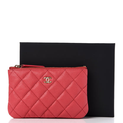Chanel Caviar Quilted Small Cosmetic Case Dark Pink 8 of 8
