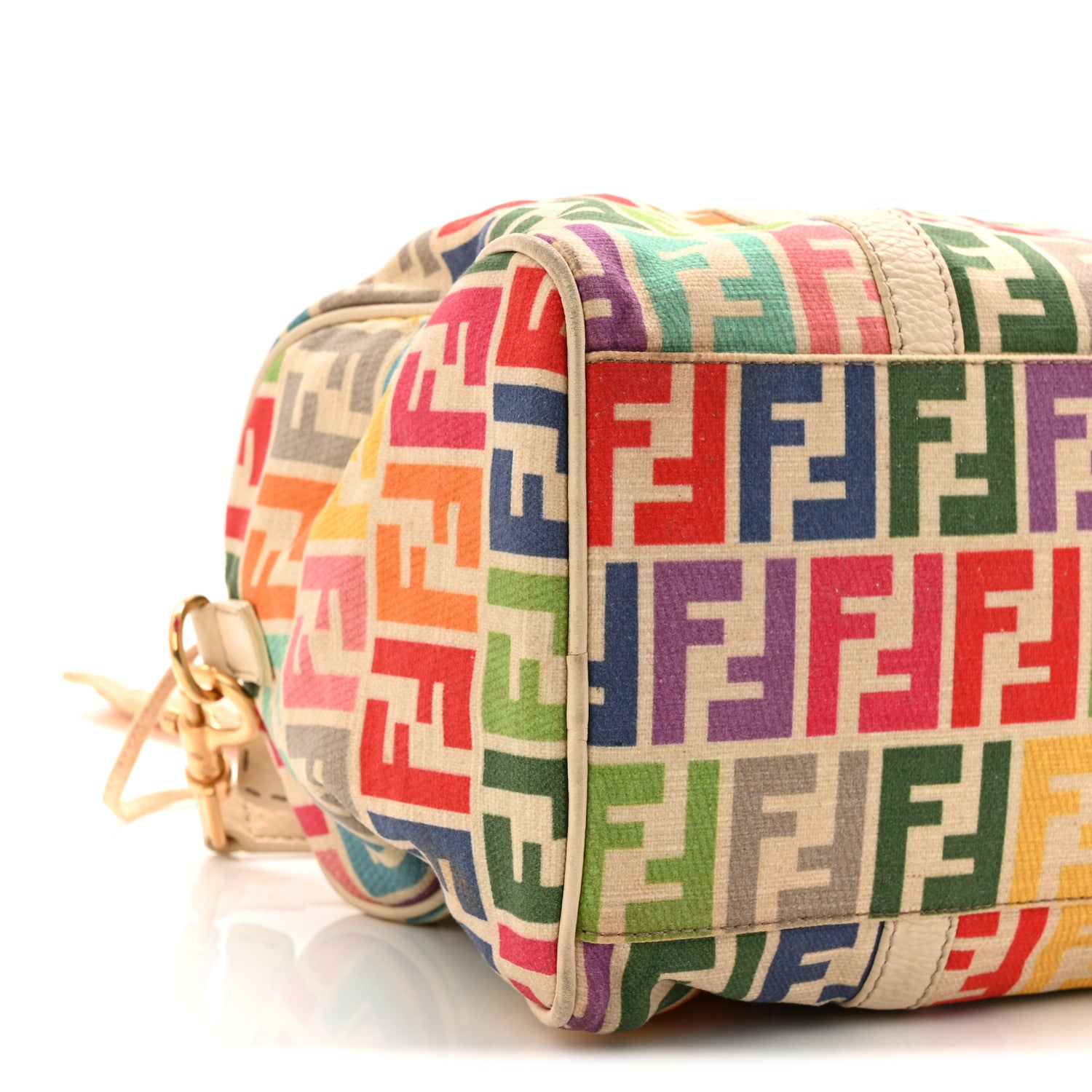 Fendi Zucca Spalmati Vitello Medium FF Multicolor Boston White