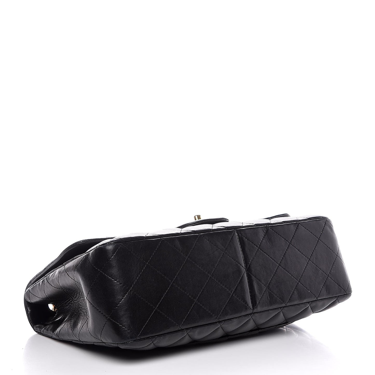 Lambskin Quilted Jumbo Single Flap Black