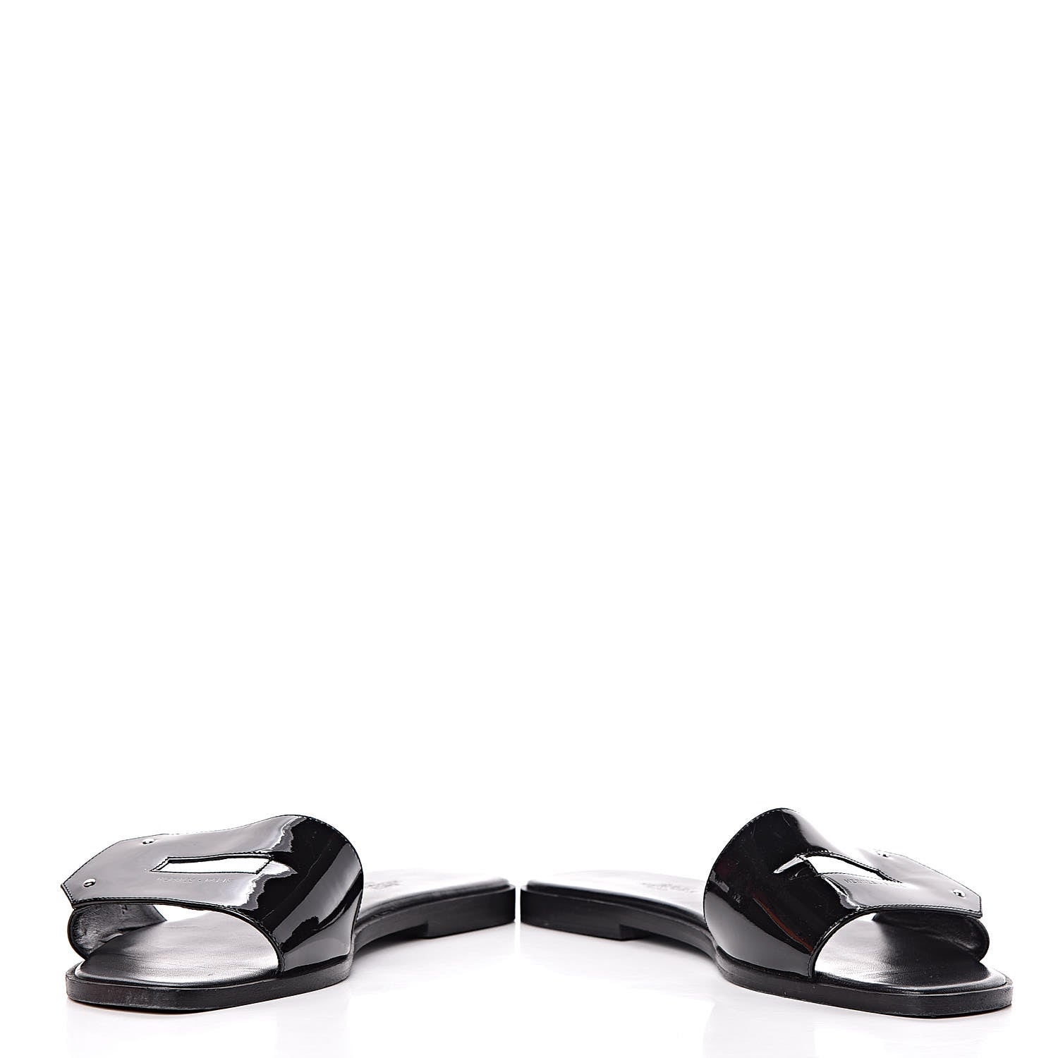 Hermes Patent View Sandals 37.5 Black 5 of 13
