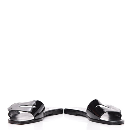 Hermes Patent View Sandals 37.5 Black 5 of 13