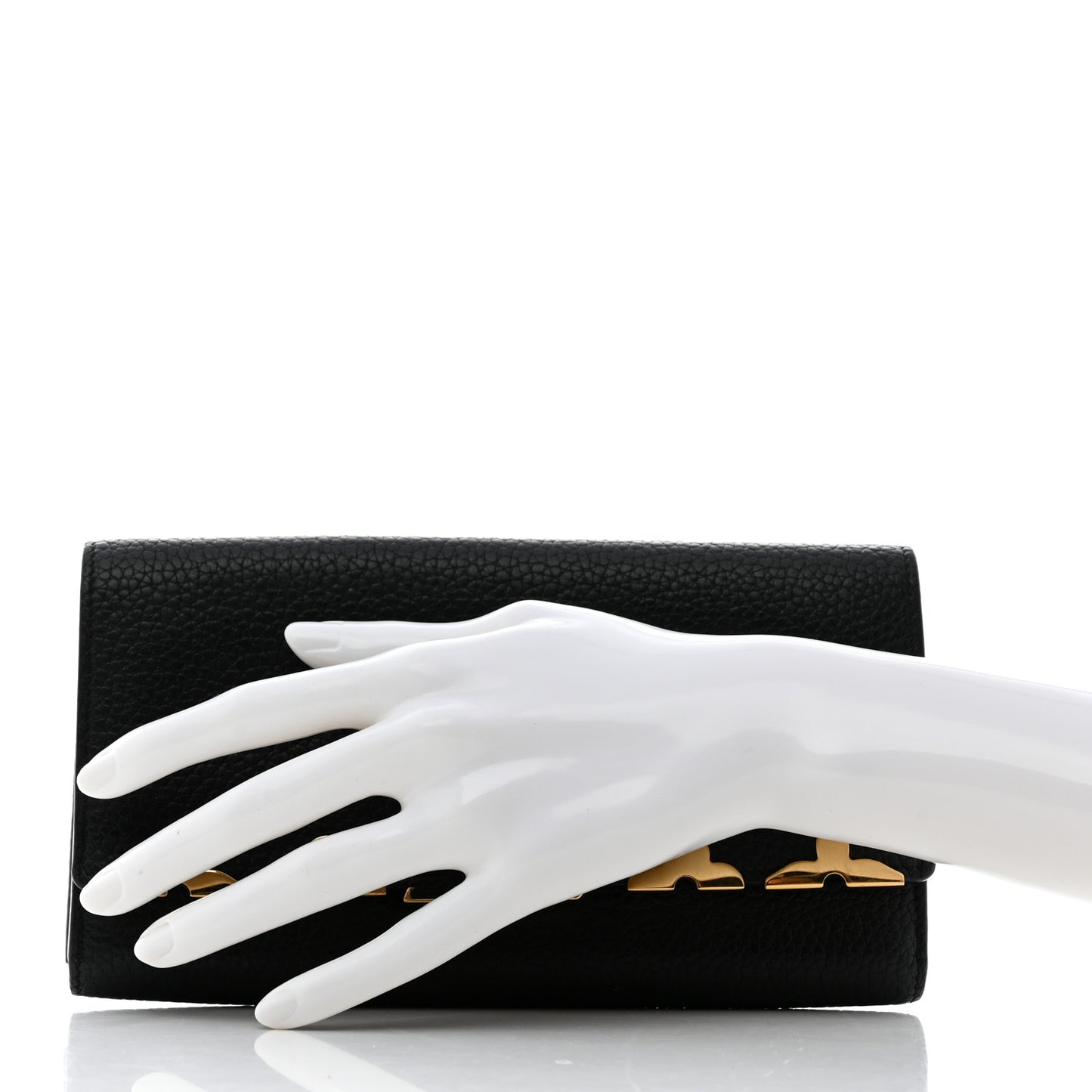 Taurillon Embellished Capucines Long Wallet Black