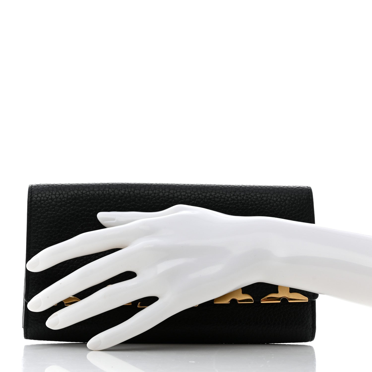 Louis Vuitton Taurillon Embellished Capucines Long Wallet Black 2 of 6