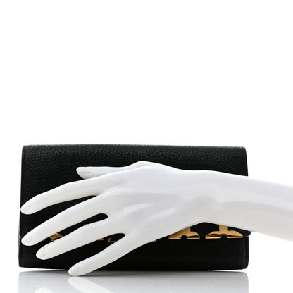 Louis Vuitton Taurillon Embellished Capucines Long Wallet Black 2 of 6