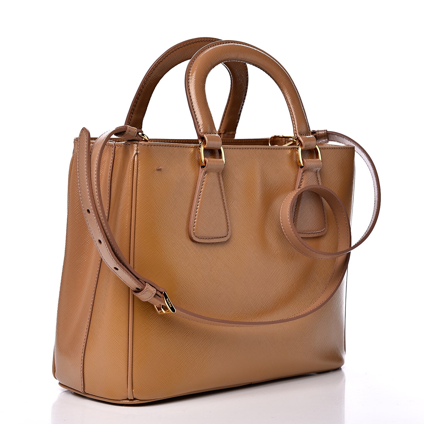 Saffiano Vernice Top Handle Caramel