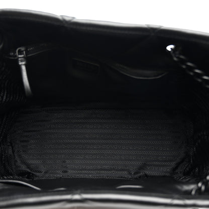 Prada Nappa Stitched Monochrome Chain Tote Bag Black 5 of 10
