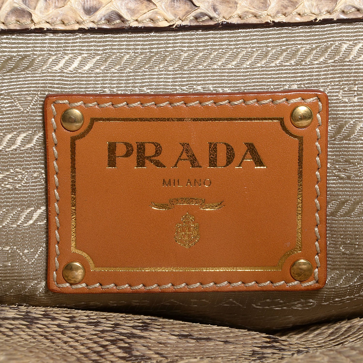 Prada Jute Python Large Frame Bag 6 of 9