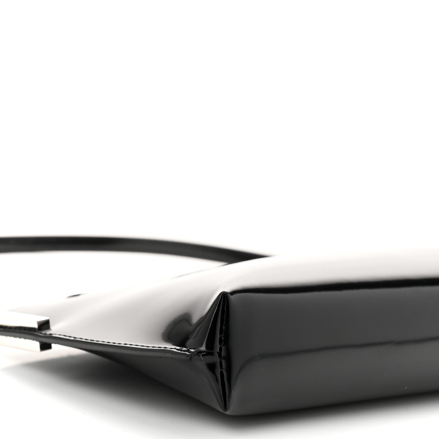 Patent Calfskin Small Suzanne Rigid Shoulder Bag Black