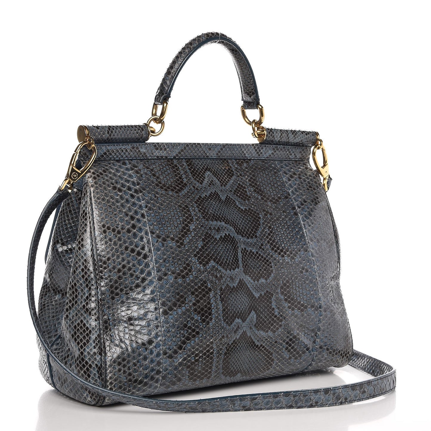 Python Large Miss Sicily Satchel Blue
