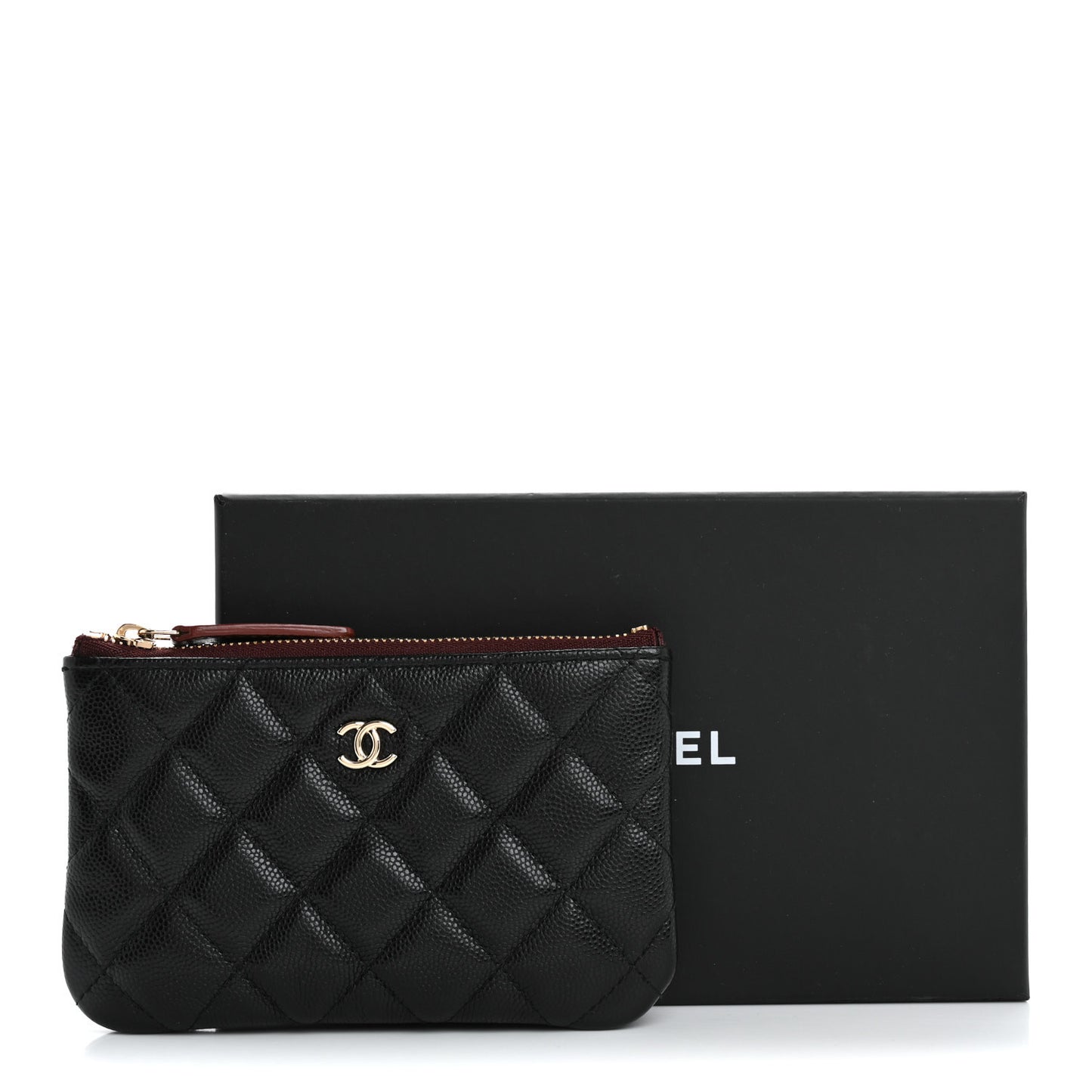 Caviar Quilted Small Cosmetic Case Black