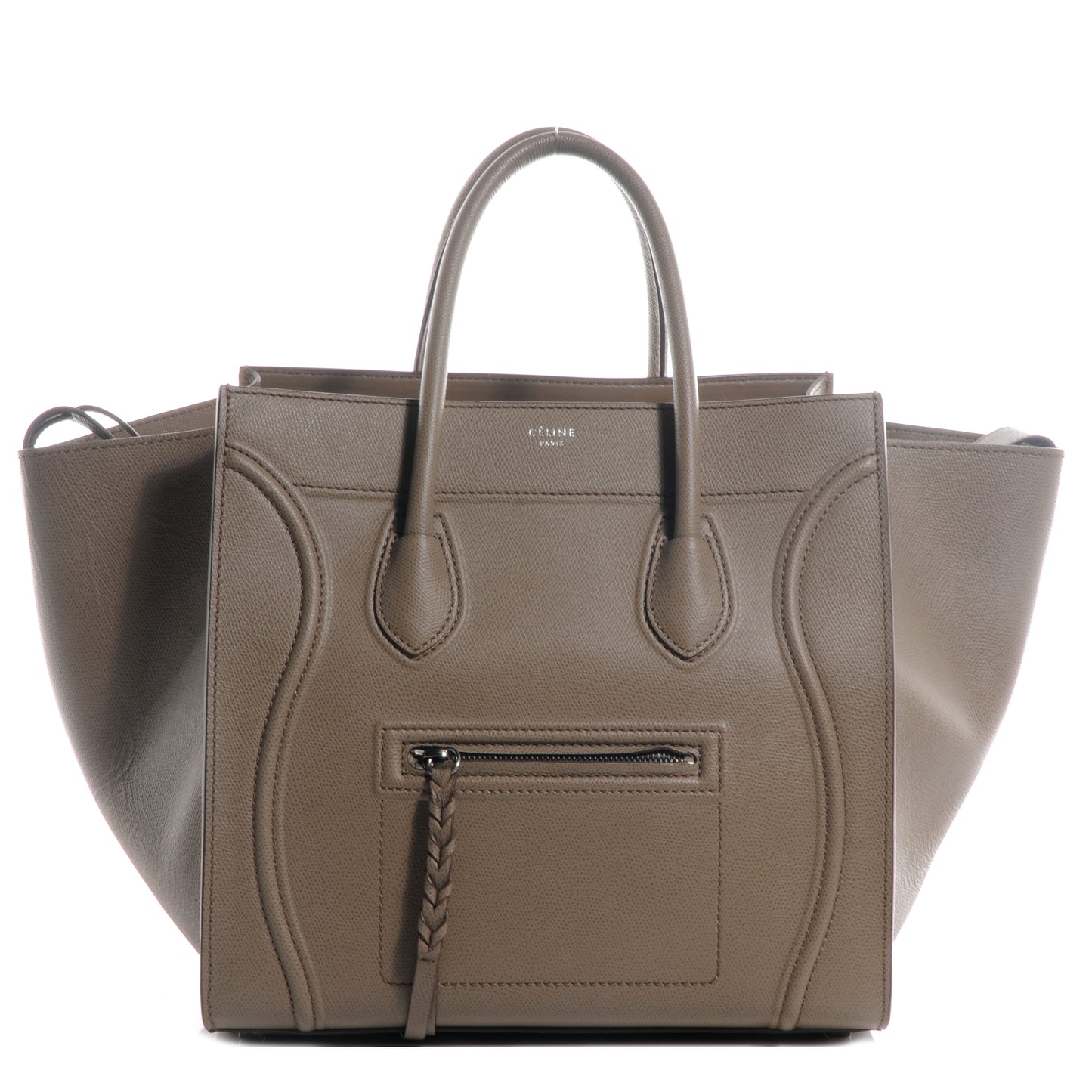 Grainy Calfskin Medium Phantom Luggage Taupe