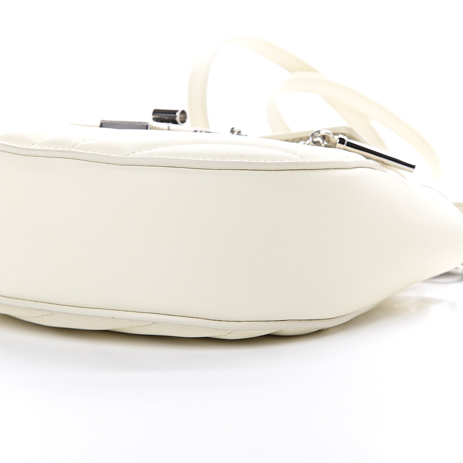 Chloe Calfskin Quilted Mini Drew Bijou Shoulder Bag Natural White 9 of 10