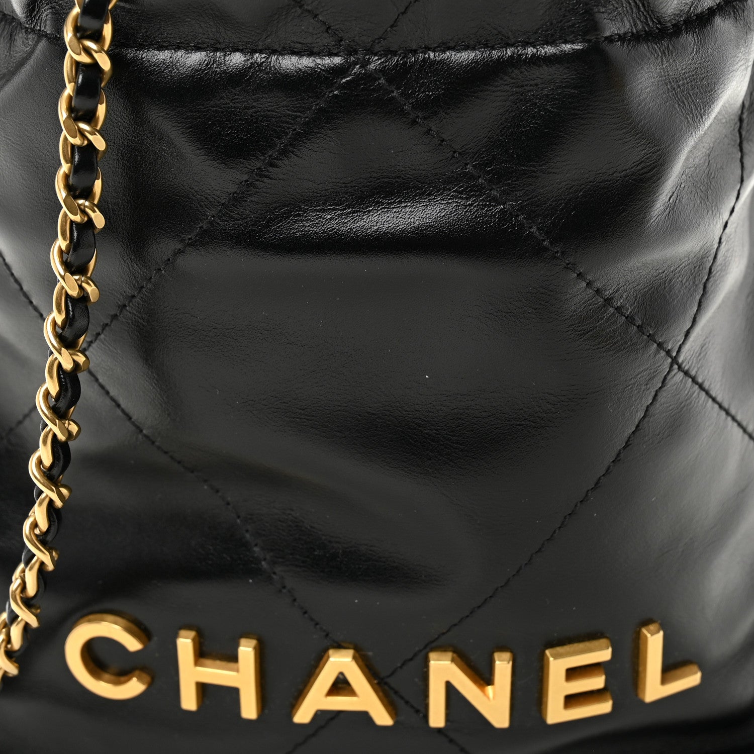 Chanel Shiny Calfskin Quilted Mini Chanel 22 Black 8 of 10