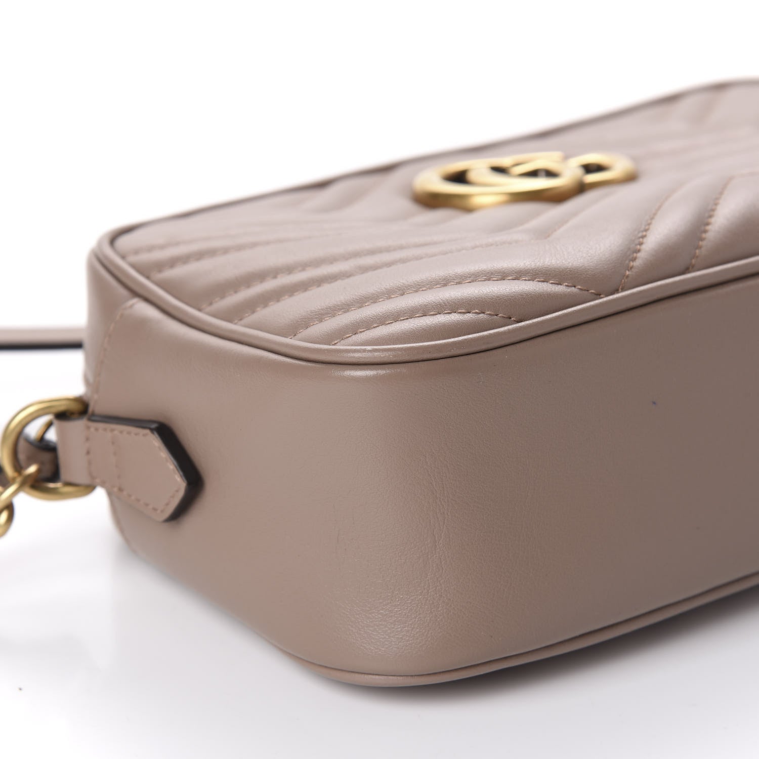 Gucci Calfskin Matelasse Small GG Marmont Chain Shoulder Bag Porcelain Rose 6 of 10