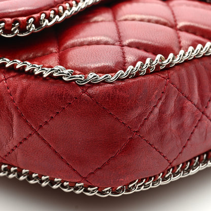 Chanel Lambskin Quilted Madison Chain Trim Flap Dark Red 8 of 9
