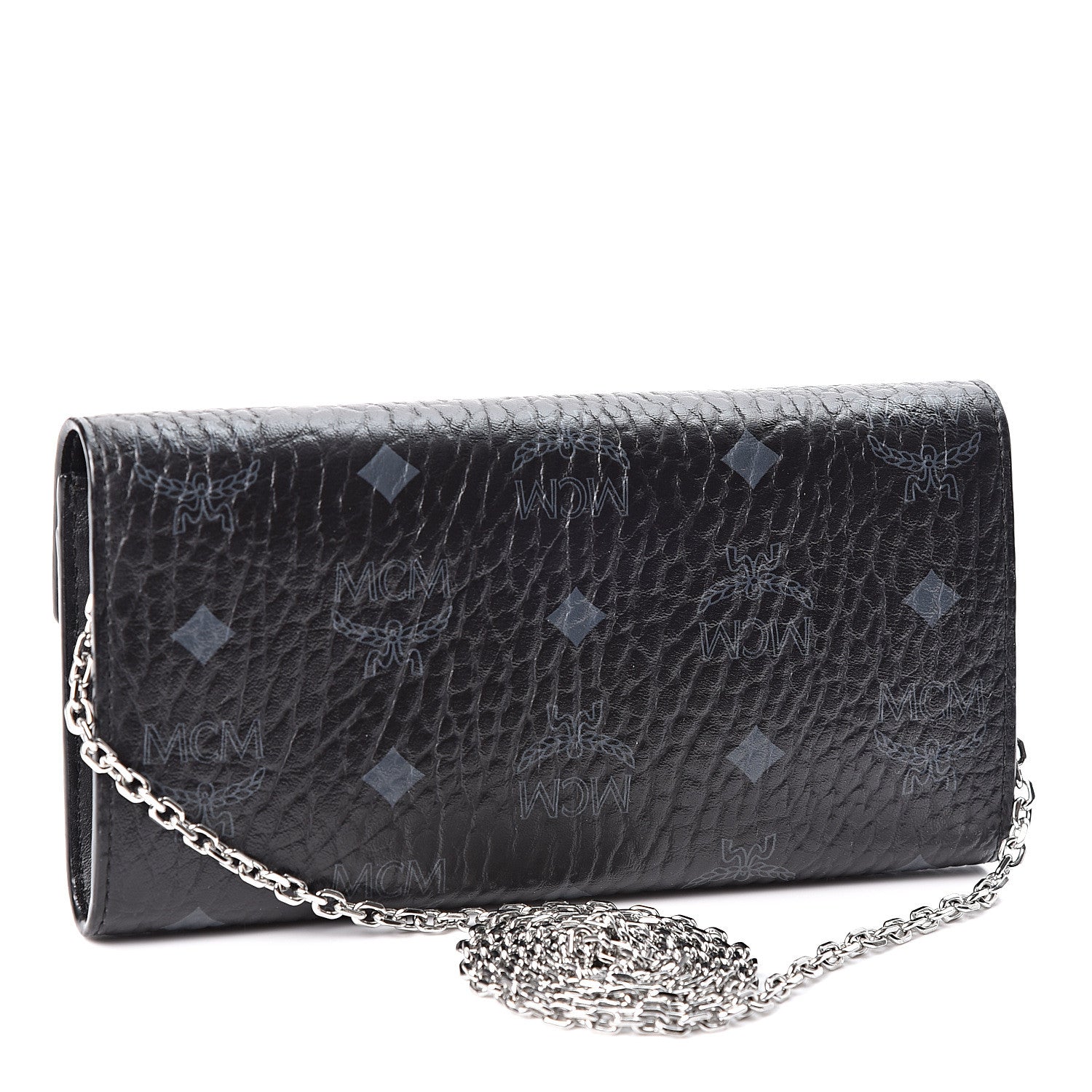 MCM Visetos Patricia Continental Crossbody Wallet Black 2 of 8