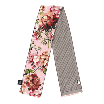 Gucci Wool GG Monogram Miniorophin Scarf Shell Pink 2 of 3