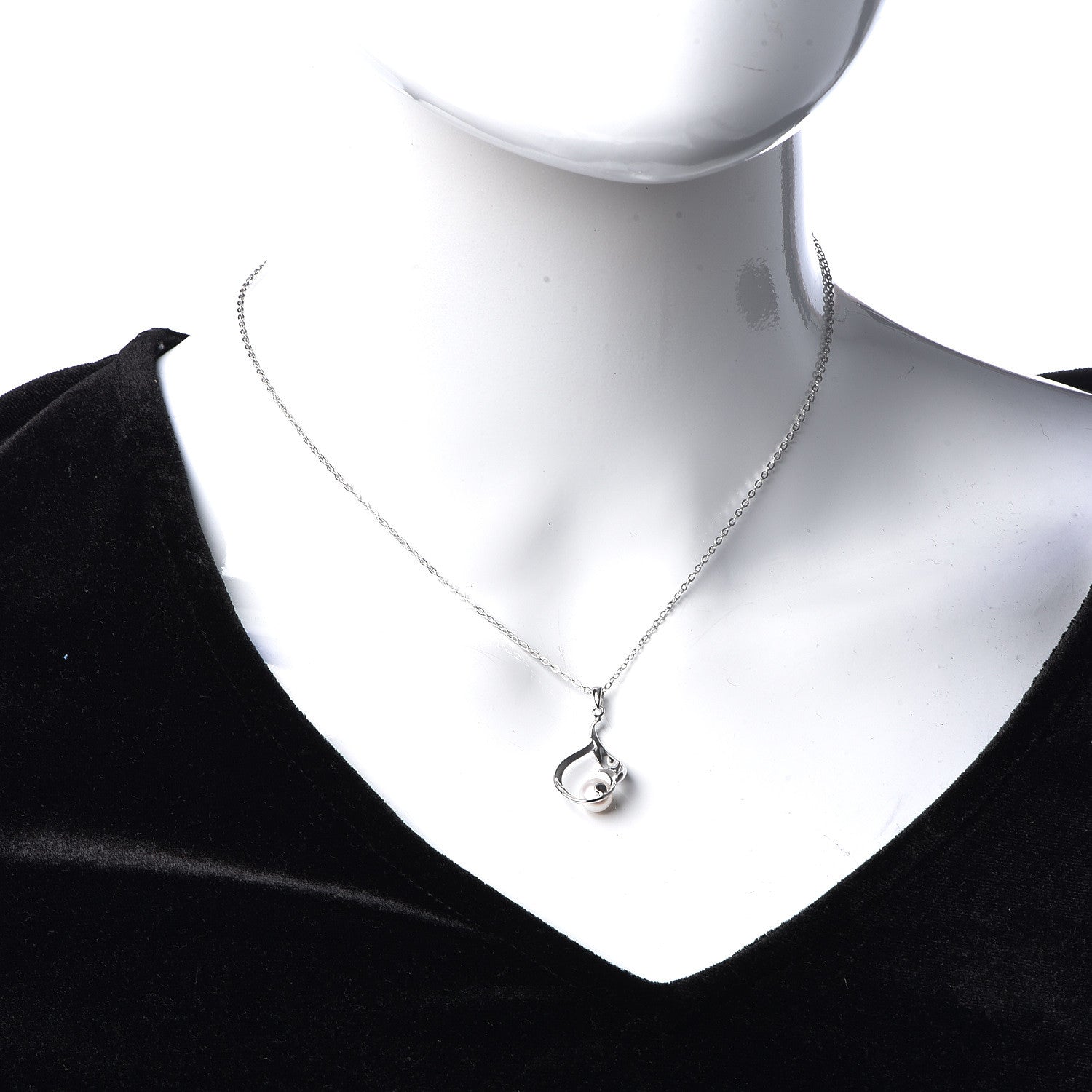 Mikimoto Sterling Silver Akoya Pearl 6mm Pendant Necklace 2 of 6