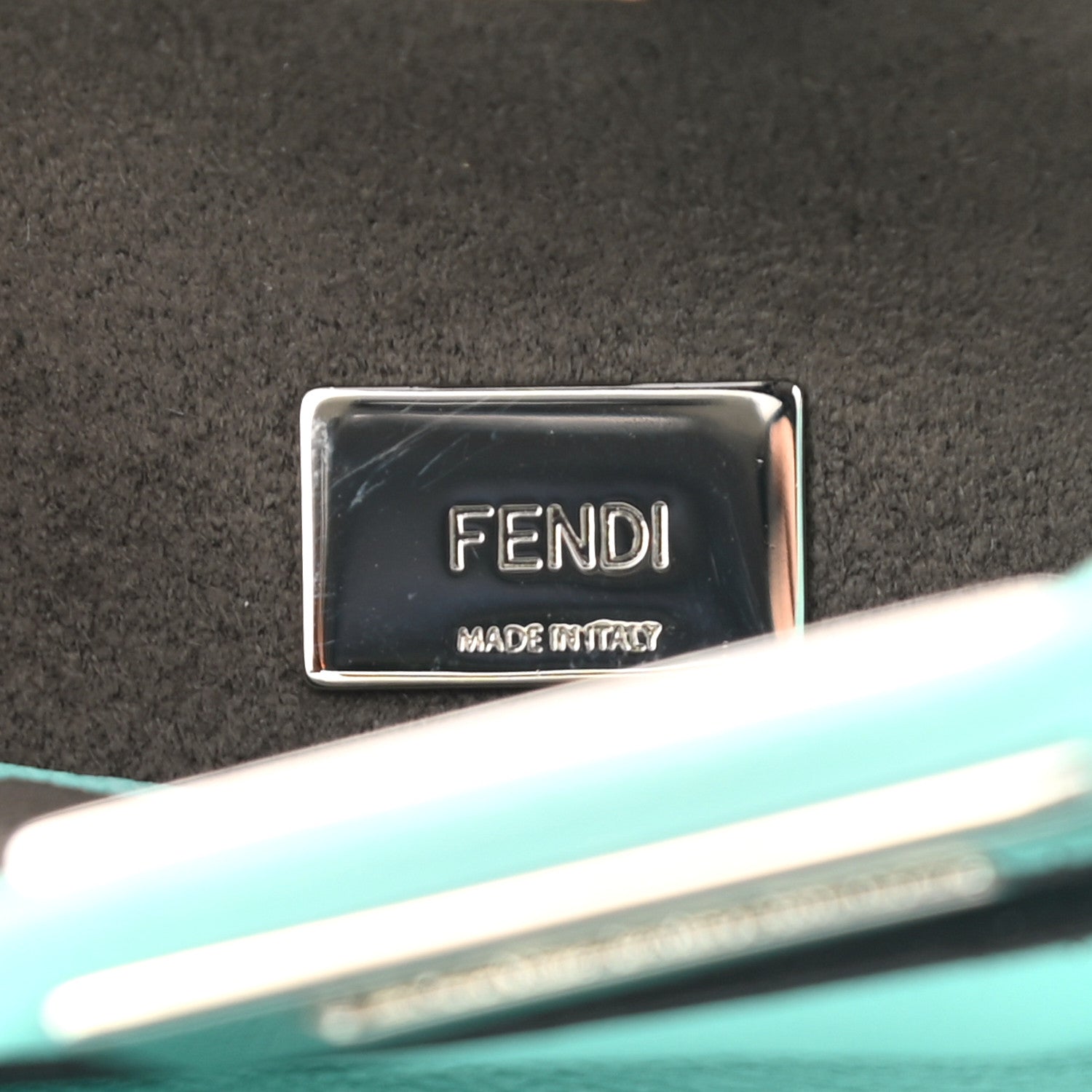 Fendi Shiny Nappa Micro Peekaboo Iconic Satchel Turchese Egiz 6 of 10