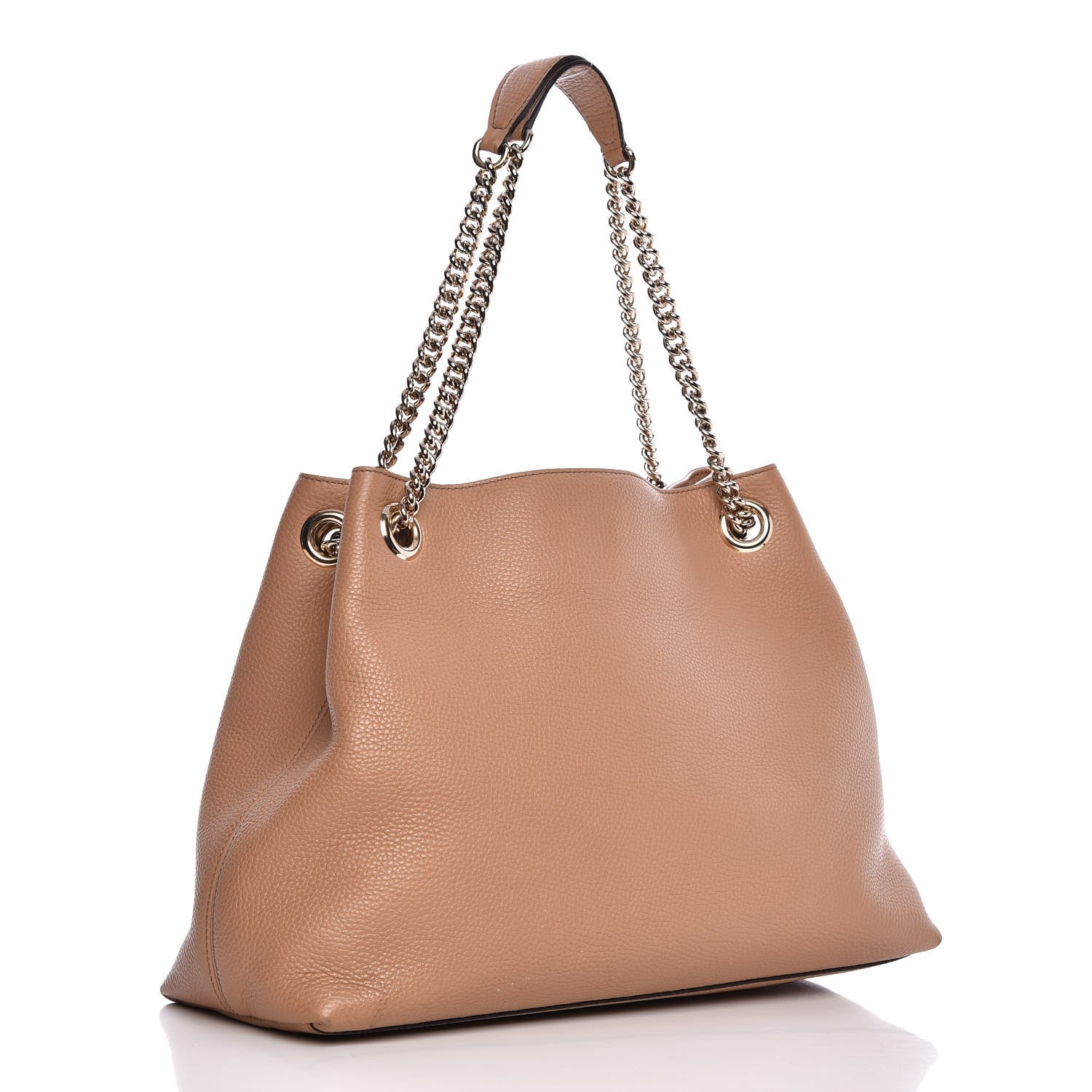 Gucci Pebbled Calfskin Medium Soho Chain Shoulder Bag Rose Beige 3 of 12