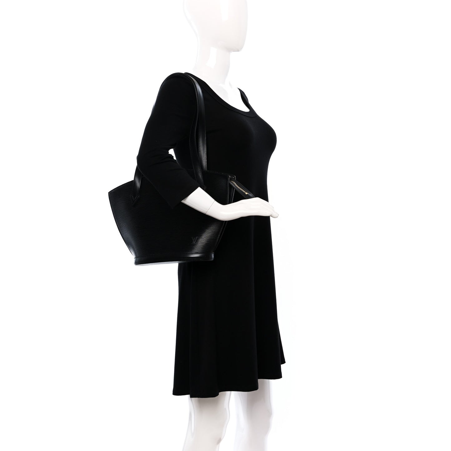 Epi Saint Jacques PM Long Straps Black