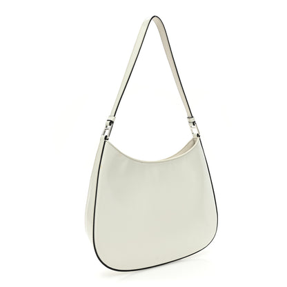 Prada Spazzolato Cleo Shoulder Bag White Black 3 of 11