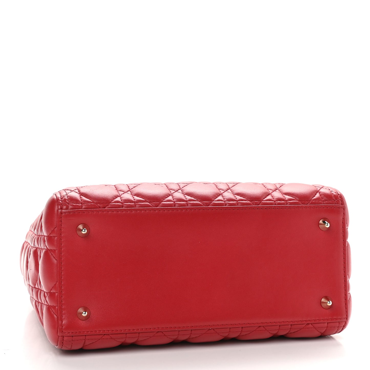 Lambskin Cannage Medium Lady Dior Red
