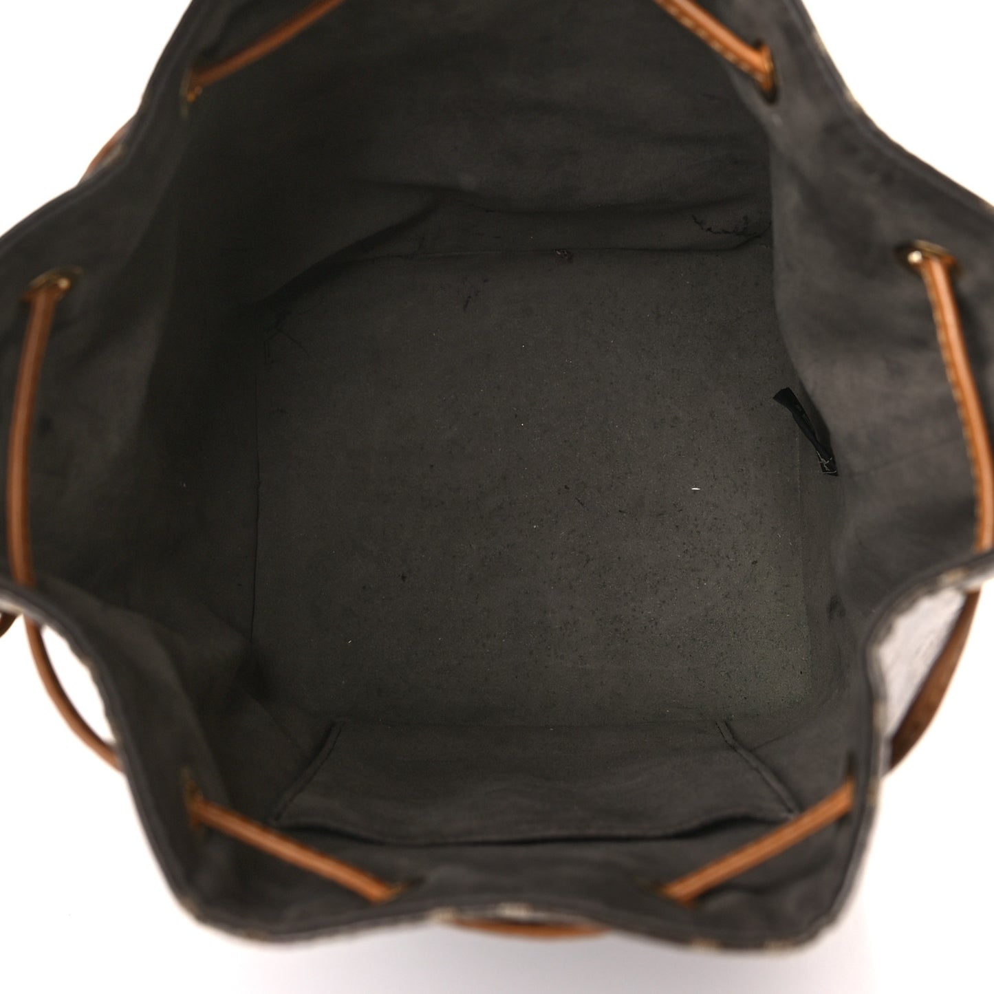 Glazed Fabric Vitello Grace F is Fendi FF 1974 Stamp Patch Grande Mon Tresor Bucket Bag Mogano Panna Nocciola
