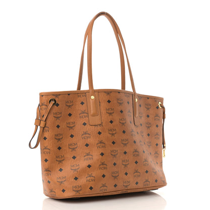 MCM Visetos Medium Liz Reversible Shopper Tote Cognac 3 of 10