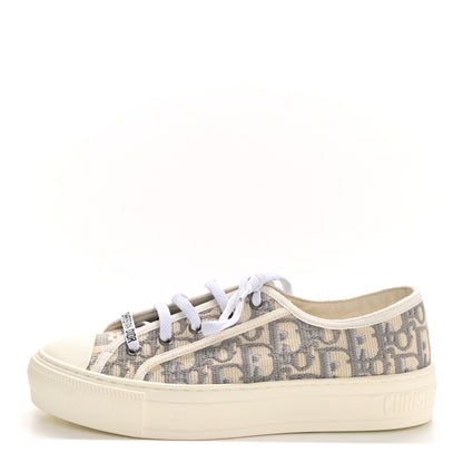 Christian Dior Canvas Oblique Walk'N'Dior Low Top Sneakers 36 Grey Stone 1 of 9