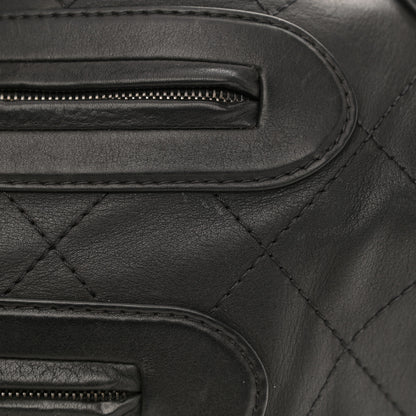 Chanel Calfskin Stitched Double Zip Hobo Black 14 of 14