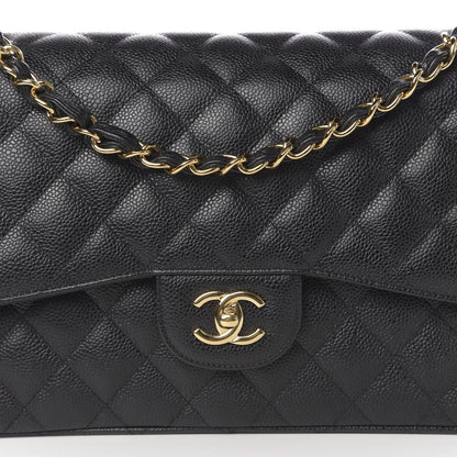 Chanel Caviar Quilted Jumbo Double Flap Black 10 of 11