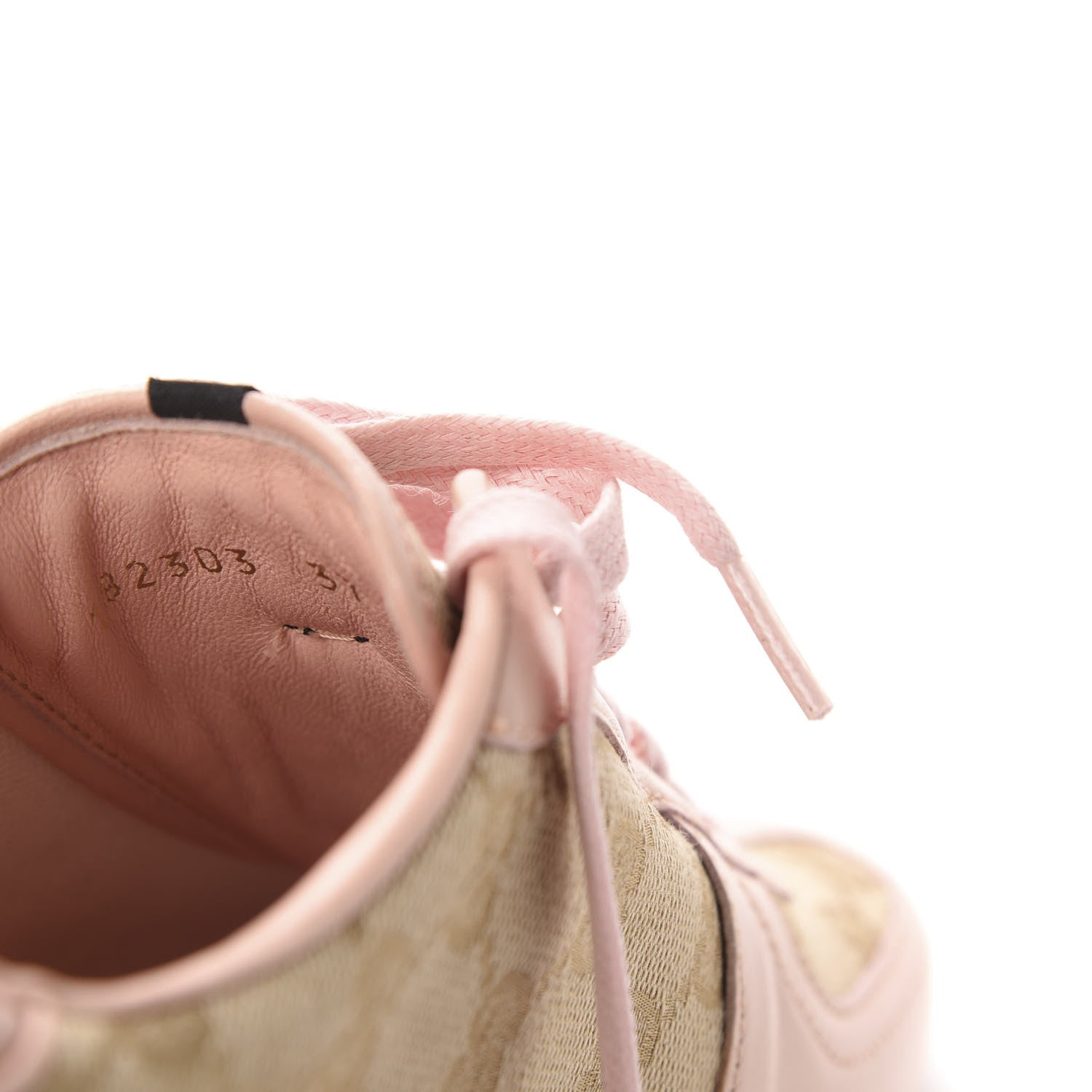 Gucci Monogram Nappa Interlocking G Sneakers 37 New Sand Rose Dragea 9 of 10